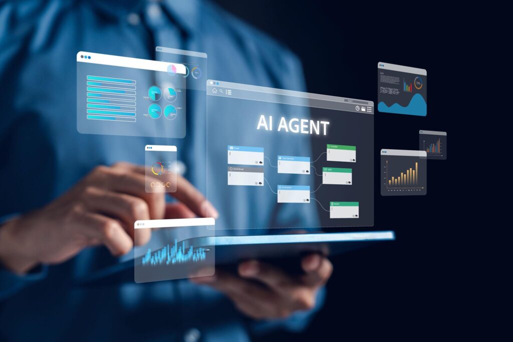 AI agent trong marketing tự động phân tích dữ liệu tạo nội dung và tương tác khách hàng trên nền tảng số