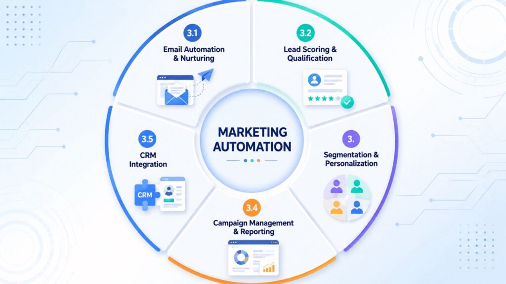 marketing automation gồm 5 thành phần cốt lỗi
