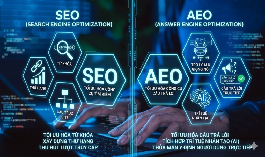 So sánh SEO và AEO
